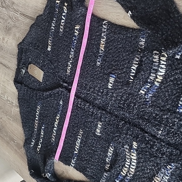 NEW! Janice Apparel Cozy Popcorn Knit Cross Stitch Pattern Cardigan Sweater OSFM - Picture 7 of 10